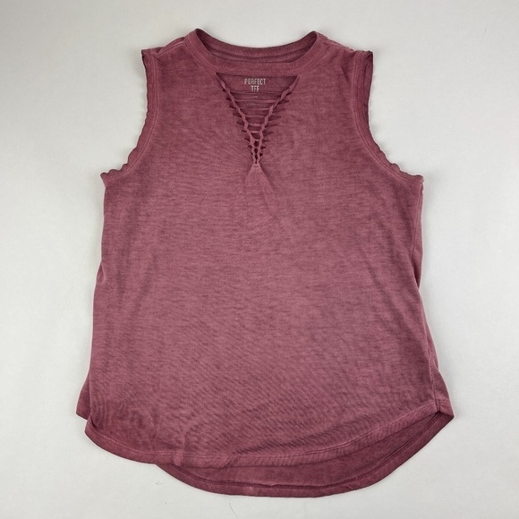 SO Perfect Tee Tank Top Womens XS Red Sleeveless - Picture 1 of 8